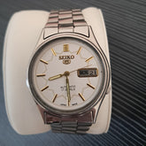 Vintage Seiko 5 Automatic GreyandWhite