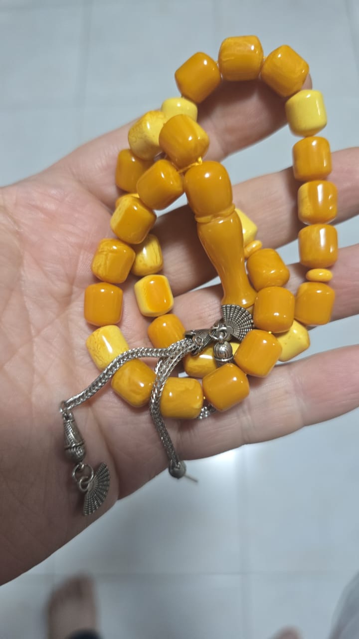 A misbaha made of natural amber