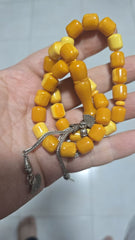 A misbaha made of natural amber
