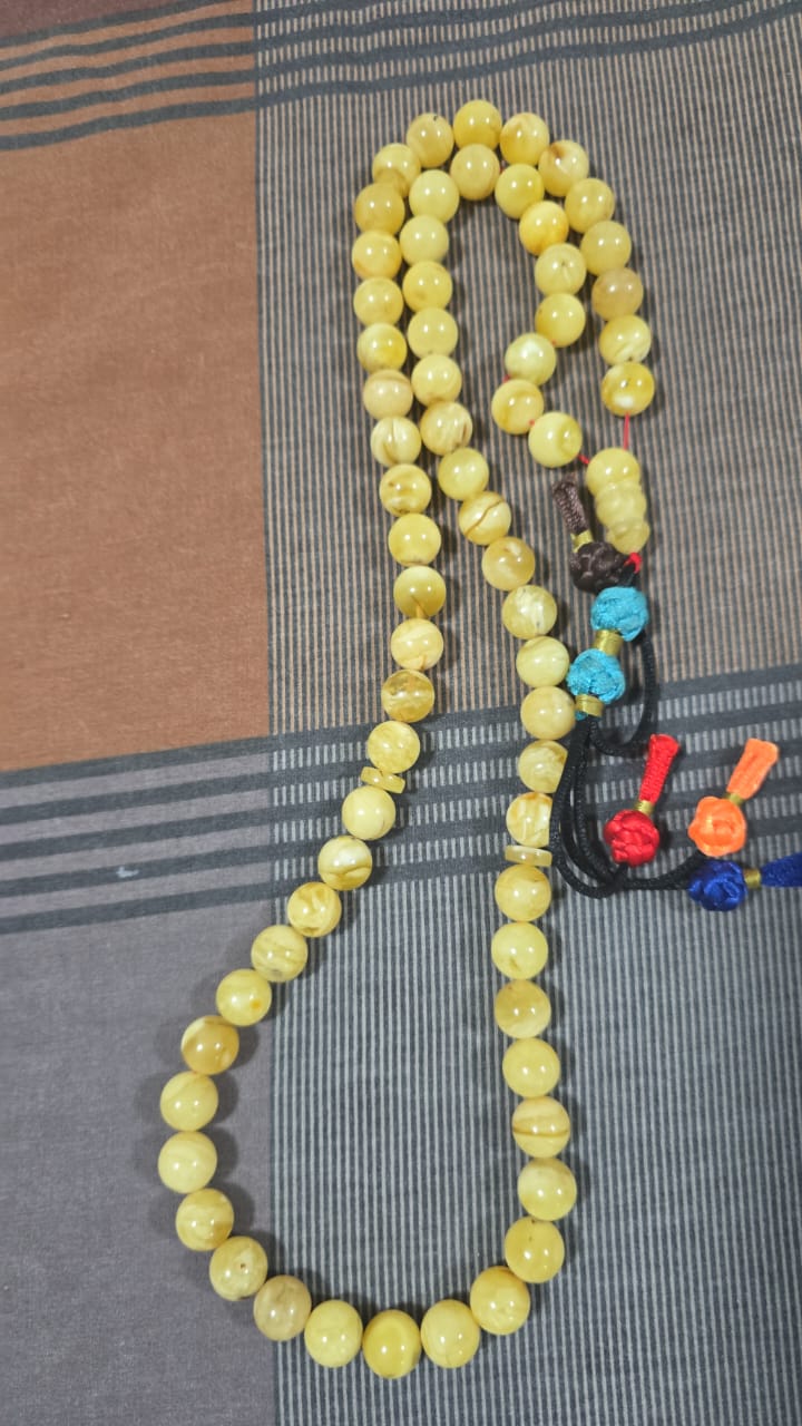 A misbaha made of natural amber
