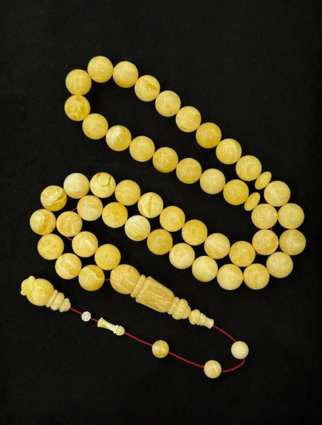 A misbaha made of natural amber