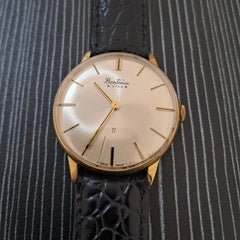 VINTAGE BENTINA STAR GP SILVER DIAL MANUAL WIND MAN'S WATCH 