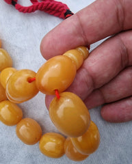 Vintage German Bakelite Misbaha – Egg Yolk Butterscotch Amber Color – Made in 1927